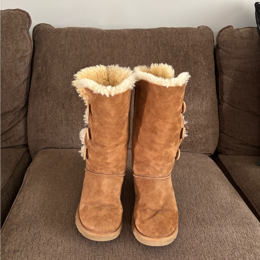 UGG Tan Shearling-Lined Winter Boots